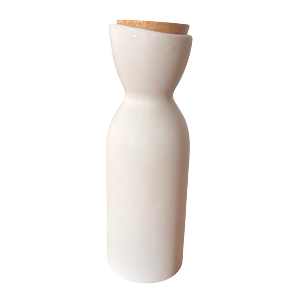CB2 White Ceramic Vase with Cork Lid